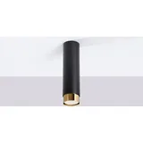 Sollux Lighting Sollux - Deckenleuchte NERO 22,5 Schwarz/Golden 1xGU10 10W Stahl 22.5x6x6cm Lighting