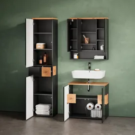 livinity Livinity® Waschbeckenunterschrank Tanaro, Anthrazit, 73.1 x 64 cm