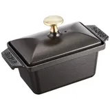 Staub Terrine/Ofenform, 15x11 cm, aus Gusseisen, Zum Brot backen, für alle Herdarten inkl Induktion & Backofen,Schwarz