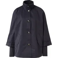 Comma, Relaxed Fit Jacke mit Stehkragen und Rippbündchen - blau XS