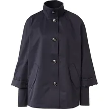 Comma, Relaxed Fit Jacke mit Stehkragen und Rippbündchen - blau XS