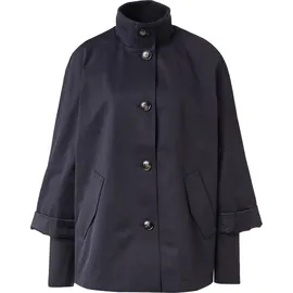 Comma, Relaxed Fit Jacke mit Stehkragen und Rippbündchen - blau XS