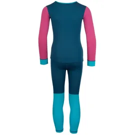 TROLLKIDS Merino Ii Funktionsunterwäsche-set - Dark Turquoise / Bright Berry / Madeira Blue - 128 cm