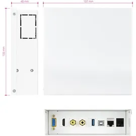 NANOCABLE 10.35.0003 - Multimedia Wandanschlussdose VGA+HDMI+JACK3.5+RCA+USB3.0+USB2.0+2xRJ45, weiß