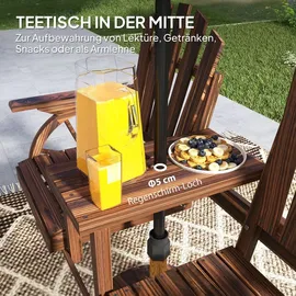 Outsunny Gartenbank 154 x 65 x 102 cm Verkohlt