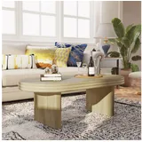 stilvora Ovaler Couchtisch Beige MDF 120 x 41,5 x 60 cm
