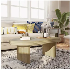 stilvora Ovaler Couchtisch Beige MDF 120 x 41,5 x 60 cm