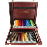 Stabilo Pastellkreidestift - STABILO CarbOthello - 60er Holzkoffer mit 60 verschiedenen Farben