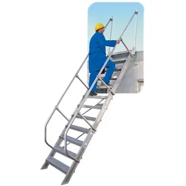 Günzburger MUNK Treppe 60° Stufenbreite 600 mm 10 Stufen Aluminium geriffelt