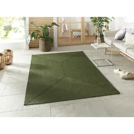 HANSE HOME Northrugs Trenzado In- & Outdoor Teppich Wetterfest – Pflegeleicht Handmade-Look für Innen und Außen Gewebter Outdoorteppich Läufer für Balkon, Wohnzimmer, Garten – Grün, 80x150