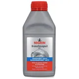 Nigrin Bremsflüssigkeit DOT4, Hochleistungsformel, Siedepunkt 260°C, optimiert Bremsdruckkontrolle, 500 ml