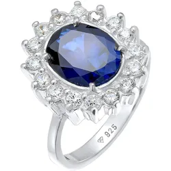 Elli Cocktailring Saphirblau Royal Zirkonia 925 Silber Ringe   Damen