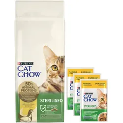 PURINA Cat Chow Special Care Sterilised 15kg + CAT CHOW Sterilised 3x85g