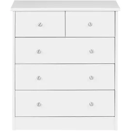 FineBuy Kommode 60 x 70 x 35 cm weiß 5 Schubladen