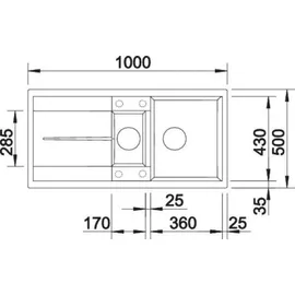 Blanco Metra 6 S vulkangrau + Excenterbetätigung