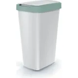 Prosperplast Odpadkový koš COMPACTA Q FLAP - objem: 45 l, barva: popelavá se světle zeleným víkem - Grau/Grün