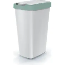 Prosperplast Odpadkový koš COMPACTA Q FLAP - objem: 45 l, barva: popelavá se světle zeleným víkem - Grau/Grün