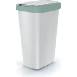 Prosperplast Odpadkový koš COMPACTA Q FLAP - objem: 45 l, barva: popelavá se světle zeleným víkem - Grau/Grün