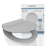 Schütte WC-Sitz Slim Grey Duroplast mit Absenkautomatik Schnellverschluss