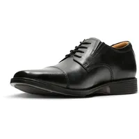 CLARKS Herren. Tilden Cap Derby, Black Leather schwarz 46