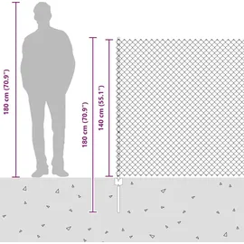 vidaXL Zaun mit Pfosten 1,4 x 10 m Grün/Stahl