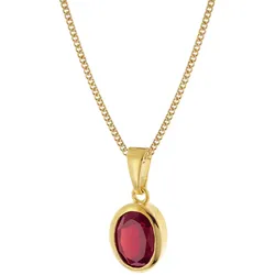 trendor 68402 Granat-Anhänger Gold 333/8K mit vergoldeter Silberkette, 45 cm