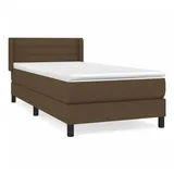 vidaXL Boxspringbett mit Matratze Dunkelbraun 100x200 cm Stoff