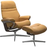 Stressless Stressless® »Sunrise«, (Set, Relaxsessel mit Hocker), mit Hocker, mit Cross Base, Größe S, M & L, Holzakzent Wenge