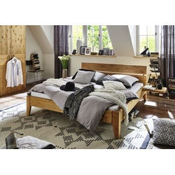 Natur24 Einzelbett Bett Aalborg 160x200cm Kiefer mit Kopfteil Doppelbett braun