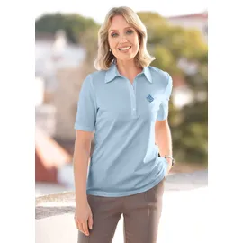 GOLDNER Baumwollshirt mit Polokragen in hellblau | Gr.: 44