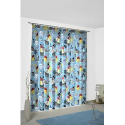 Vorhang ADAM "Pirates" Gr. 2, blau, B:145cm H:175cm, Jacquard, Baumwolle (Bio-Baumwolle), Gardinen, GOTS zertifiziert, nachhaltig