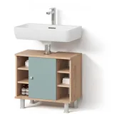 livinity® Waschbeckenunterschrank Fucino 60 x 54 cm Grün/Goldkraft Eiche