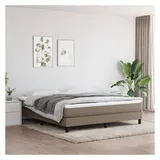vidaXL Boxspringbett mit Matratze Taupe 180x200 cm Stoff