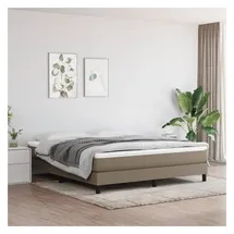 vidaXL Boxspringbett mit Matratze Taupe 180x200 cm Stoff