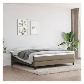 vidaXL Boxspringbett mit Matratze Taupe 180x200 cm Stoff
