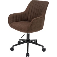 MCW Bürostuhl MCW-J62, Drehstuhl Schreibtischstuhl Lehnstuhl, Stoff/Textil mit Armlehne braun