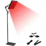 Btstil Rotlichtlampe mit Ständer, 360°-Drehung Infrarotlampe mit 660nm + 850nm, Einstellbare Höhe 33-66cm, Rotlicht Lampe für Linderung von Schmerzen und Muskelentspannung (Schwarz)
