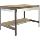 Proregal Werkbank Buffalo mit Schubfach | HxBxT 84x90x61cm | Traglast 400kg | Grau