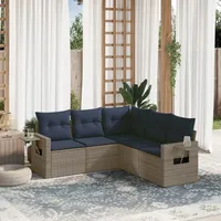 vidaXL Garten-Lounge-Set 5-tlg. grau