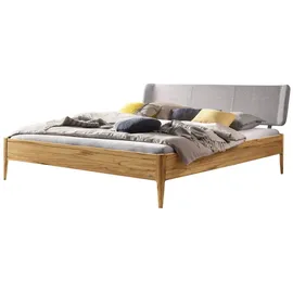 Hasena Lounge Pienza Bettgestell Massivholz Kopfteil gepolstert - Natur