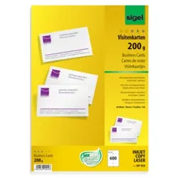 SIGEL Visitenkarte hochweiß 600 Karten perf. DP939 Format 85x55mm 200g