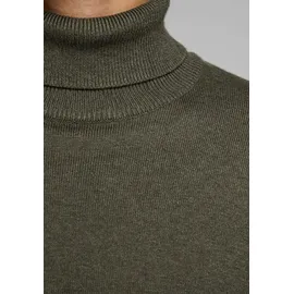 JACK & JONES Emil Knit Rollkragenpullover Olive Night / Detail Melange XS