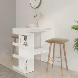 vidaXL Bartisch mit Regal 100 x 50 x 101,5 cm Weiß