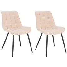 Home Deluxe Polsterstuhl Esszimmer IKALO - 2er Set - Cord Creme
