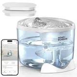 Katzenbrunnen Kabellos Pumpe, HONEYGUARDIAN Intelligenter Trinkbrunnen für Katze, Katzen Trinkbrunnen mit Akku 2000mAh, Katzen Hunde Wasserbrunnen...