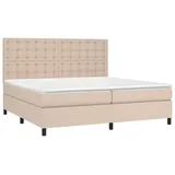 vidaXL Boxspringbett mit Matratze & LED Cappuccino-Braun 200x200cm