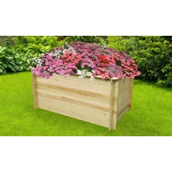 Holz Hochbeet Leer - Pflanzbeet aus Kiefer, Natur – pflegeleichtes Gartenhochbeet – Hochbeet für unkompliziertes Gärtnern