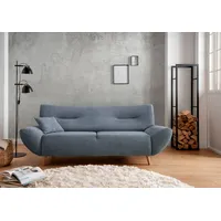 3-Sitzer INOSIGN "Drago" Sofas Gr. B/H/T: 205cm x 81cm x 90cm, Struktur, 3-Sitzer, blau (hellblau) frei im Raum stellbar, versch. Stoffe, 3-, 2-Sitzer & Sessel verfügbar