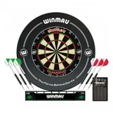WINMAU Dartboard Surround Set Diamond Plus - Professionelles Dartzubehör - Enthält Diamond Plus Dartscheibe, Dart Scheibe Darts