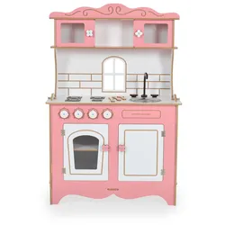 Moni Kinder-Holzküche Rosey CG39, Herd, Backofen, Spülbecken, Küchenutensilien rosa